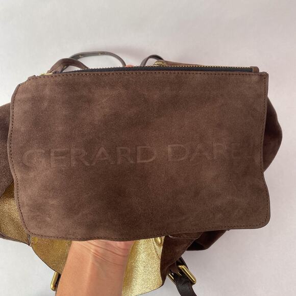Gerard Darel Simple Leather Bag Brown Suede - Picture 7 of 8